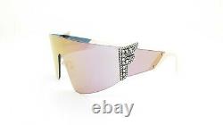 New Fendi sunglasses FF0382/S J5GUE Rhinestone F Rose Gold Mirror Shield
