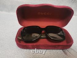 New GUCCI GG0036S 002 Black Square Rectangle Women's Sunglasses 54 mm