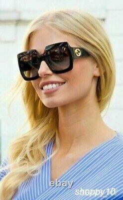 New Gucci GG0053S Authentic Oversized Square Black Women Sunglasses