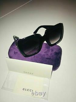 New Gucci GG0053S Authentic Oversized Square Black Women Sunglasses