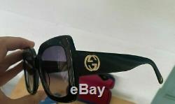 New Gucci GG0083S Authentic Oversized Square Black Women Sunglasses