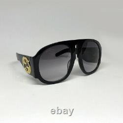 New Gucci GG0152S Black / Gray Women Acetate Oversized Eyewear Sunglasses