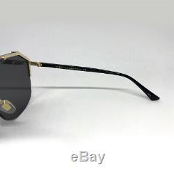 New Gucci GG0291S Black Gold Gray Sunglasses Eyewear Men Women