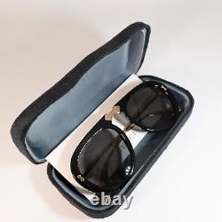 New Gucci GG0307S 001 Grey Pilot Foldable Ladies Sunglasses Crystals engraved
