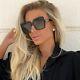 New Gucci Gg0418s Authentic Oversized Square Black Women Sunglasses