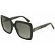 New Gucci Grey Square Women's Sunglasses Gg0418s-001