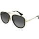 New Gucci Polarized Grey Gradient Aviator Women's Sunglasses Gg0062s-011
