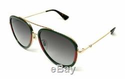 New Gucci Sunglasses GG0062S 003 Gold/Green Gradient Lens 57mm