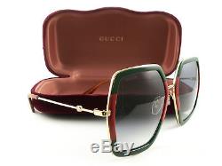 New Gucci Sunglasses GG0106S Gold Green Red 007 Authentic