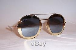 New Gucci Sunglasses Gg 0105s 003 Gold/silver Mirror Authentic 0105