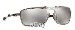 New Oakley Badman Polarized Sunglasses X TI/Chrome Iridium X Metal / Authentic