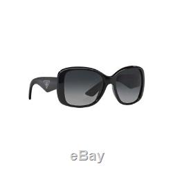 New Original Prada Sunglasses PR32PS 1AB5W1 Black Frame Polarized Lens Women NIB