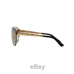 New Original Versace Aviator Sunglasses VE2161 10026G Gold Metal Silver Lens NIB