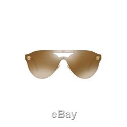 New Original Versace Aviator Sunglasses VE2161 1002F9 Brown Mirror Gold Lens NIB