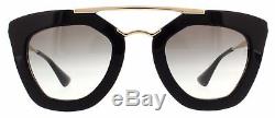 New Prada Sunglasses SPR09Q 1AB-0A7 Black Gold / Gray Gradient 49 mm PR09QS NIB