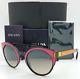 New Prada Sunglasses Pr03us Svs4p0 Round Pink Black Butterfly Pr 03 Us Authentic