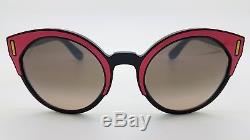 New Prada sunglasses PR03US SVS4P0 Round Pink Black Butterfly PR 03 US AUTHENTIC