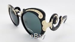 New Prada sunglasses PR07TS 1AB1A1 Black Swirls MINIMAL BAROQUE PR 07 AUTHENTIC