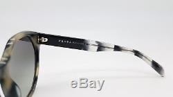 New Prada sunglasses PR11TS USI3M1 55mm Black Stripe Grey Gradient Round