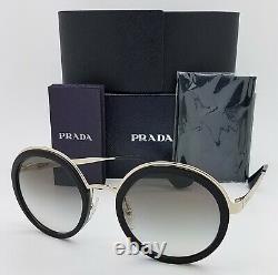 New Prada sunglasses PR50TS 1AB0A7 54mm Black Gold Grey Gradient AUTHENTIC Women