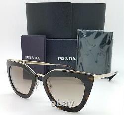 New Prada sunglasses PR53SS 2AU3D0 52mm Gold Dark Havana Brown Gradient GENUINE
