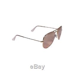 New Ray Ban Aviator Sunglasses RB3025 001/3E 62mm Brown Pink Silver Mirror Lens