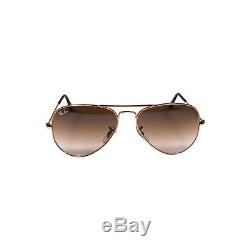 New Ray Ban Aviator Sunglasses RB3025 Gold Metal 001/51 55mm Brown Gradient Lens