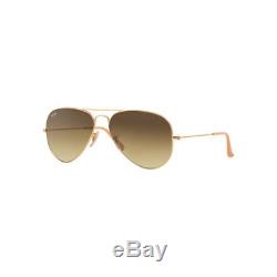 New Ray Ban Aviator Sunglasses RB3025 Gold Metal 112/85 55mm Brown Gradient Lens