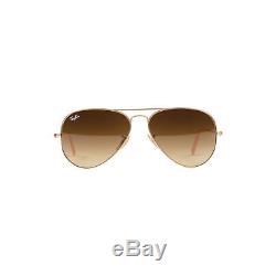 New Ray Ban Aviator Sunglasses RB3025 Gold Metal 112/85 55mm Brown Gradient Lens
