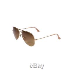 New Ray Ban Aviator Sunglasses RB3025 Gold Metal 112/85 58mm Brown Gradient Lens