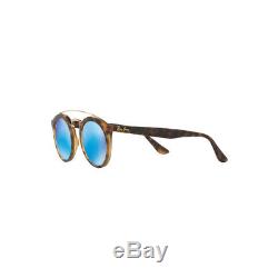New Ray Ban Gatsby Sunglasses RB4256 Tortoise Gold 609255 46mm Blue Mirror Lens