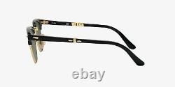 New Rayban 2176 Clubmaster Folding Sunglasses Green Lens Black Frame Unisex 901
