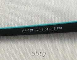 New SUPERFLEX SF-489 C. 1 Black Turquoise Women's Eyeglasses Frames 51-17-130