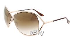 New Tom Ford Sunglasses Women TF 130 Shiny Rose Gold 28G Miranda TF130 68mm