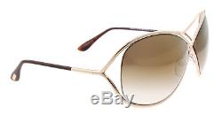 New Tom Ford Sunglasses Women TF 130 Shiny Rose Gold 28G Miranda TF130 68mm