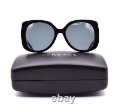 New Versace Ve4387f Gb1/87 Black Dark Grey Lens Authentic Sunglasses 56-19