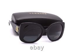 New Versace Ve4387f Gb1/87 Black Dark Grey Lens Authentic Sunglasses 56-19