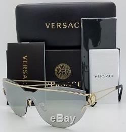 New Versace sunglasses VE2186 12526G Gold Medusa Silver Mir 2186 Shield GENUINE