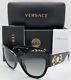 New Versace Sunglasses Ve4322 Gb1/11 Black Grey Medusa 4322 Cateye Cat Authentic
