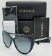 New Versace Sunglasses Ve4348 52301g Navy Silver Gold Medusa 4348 Cateye Genuine