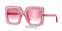 New Women's Ladys Authentic GUCCI Sunglasses GG148S 003 Pink Oversized Square