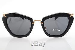 New original Miu Miu SMU 10NS 1AB-1A1 55 Women`s Sunglasses Black Gray