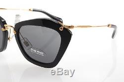 New original Miu Miu SMU 10NS 1AB-1A1 55 Women`s Sunglasses Black Gray