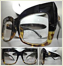 OVERSIZED VINTAGE RETRO CAT EYE Style Clear Lens EYE GLASSES Thick Black Frame
