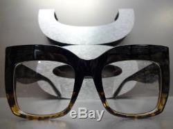 OVERSIZED VINTAGE RETRO CAT EYE Style Clear Lens EYE GLASSES Thick Black Frame