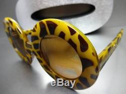 OVERSIZE EXAGGERATED RETRO VINTAGE SUN GLASSES X-Large Thick Round Leopard Frame