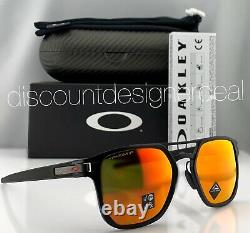 Oakley LATCH ALPHA Sunglasses OO4128-05 Matte Black Ruby Iridium Polarized Prizm