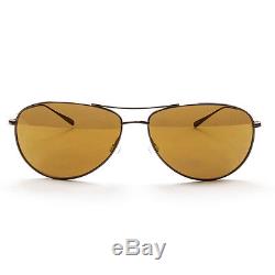 Oliver Peoples 1147ST Tavener Aviator Sunglasses 5146/5A Birch Brown Gold Mirror