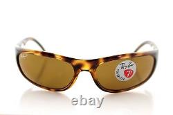 POLARIZED NEW Genuine RAY-BAN Predator Tortoise Wrap Sunglasses RB 4033 642/47