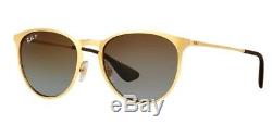 POLARIZED New Authentic RAY-BAN ERIKA METAL Gold Brown Sunglasses RB 3539 112/T5